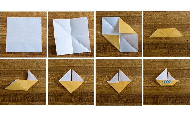 sailboat origami mobile